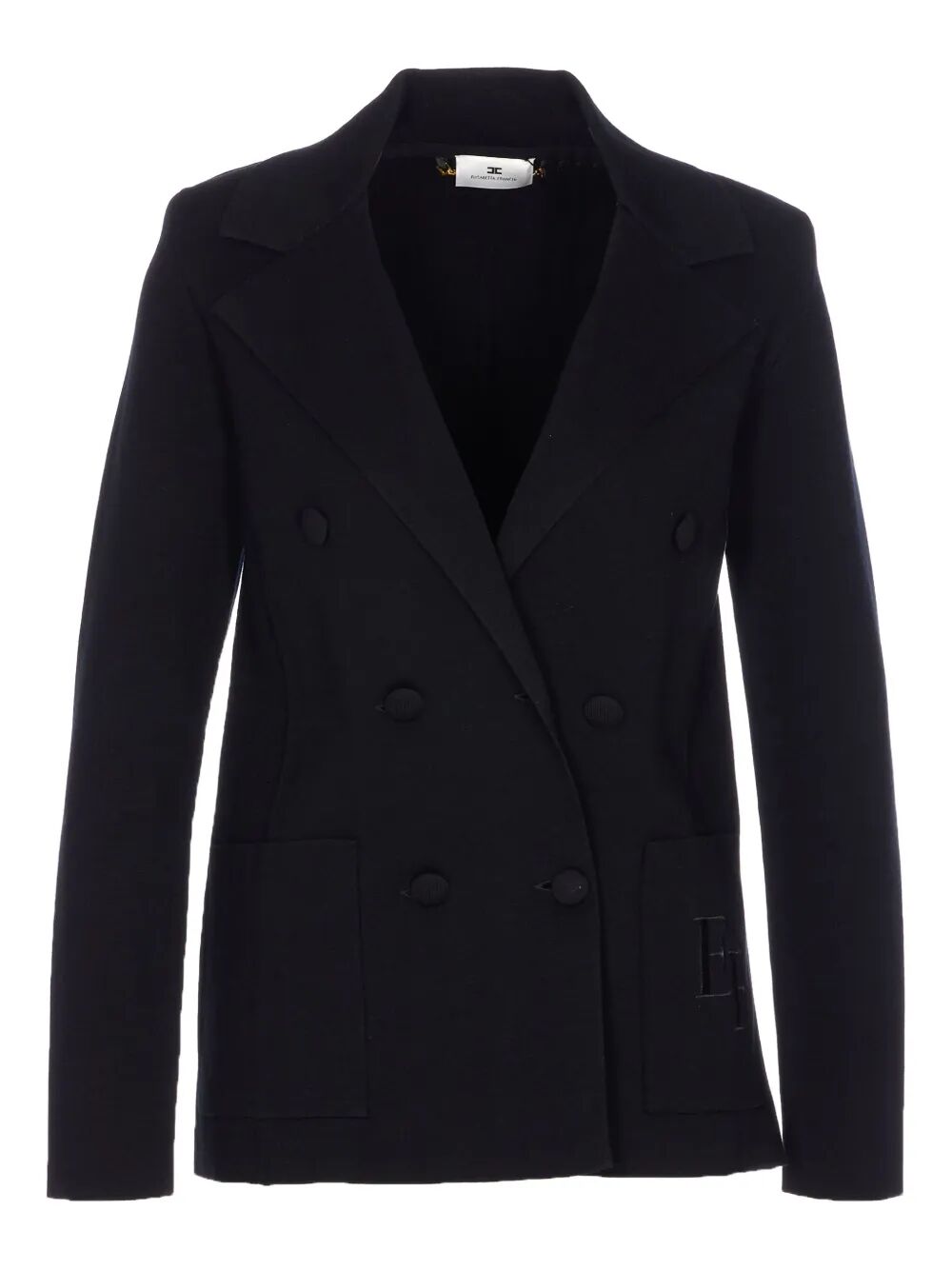 DOUBLE-BREASTED KNIT JACKET WITH EMBROIDERY