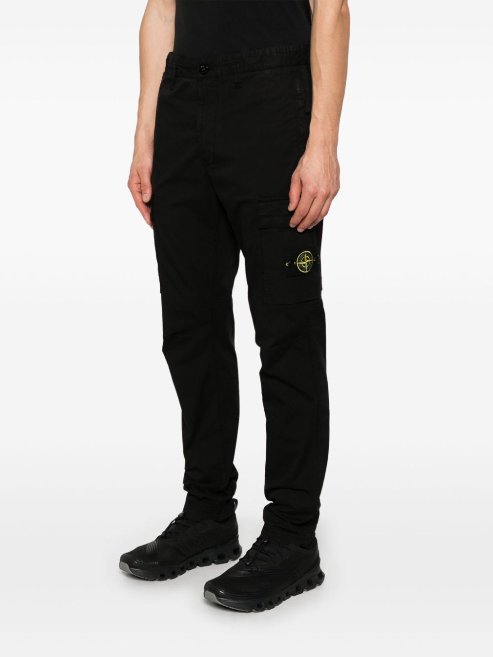 TAPERED LEG COTTON CARGO TROUSERS
