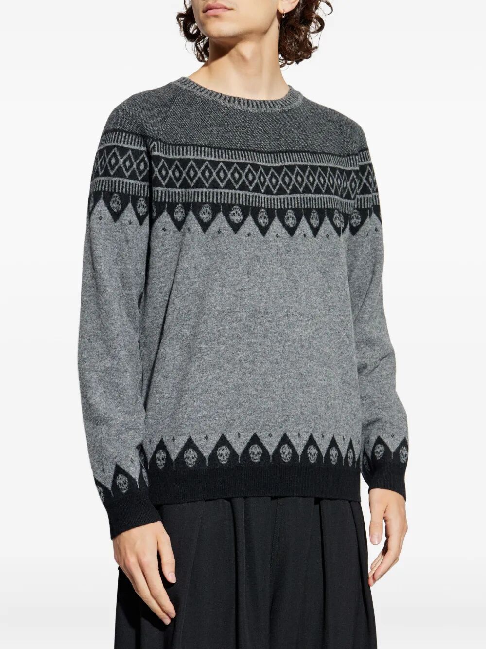 GEOMETRIC PATTERN WOOL PULLOVERER