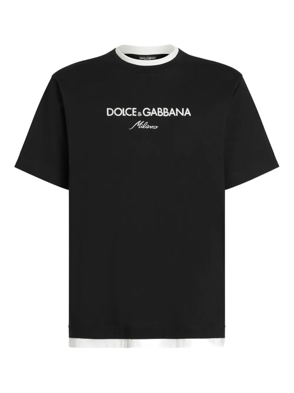 LOGO-EMBROIDERED LAYERING COTTON T-SHIRT