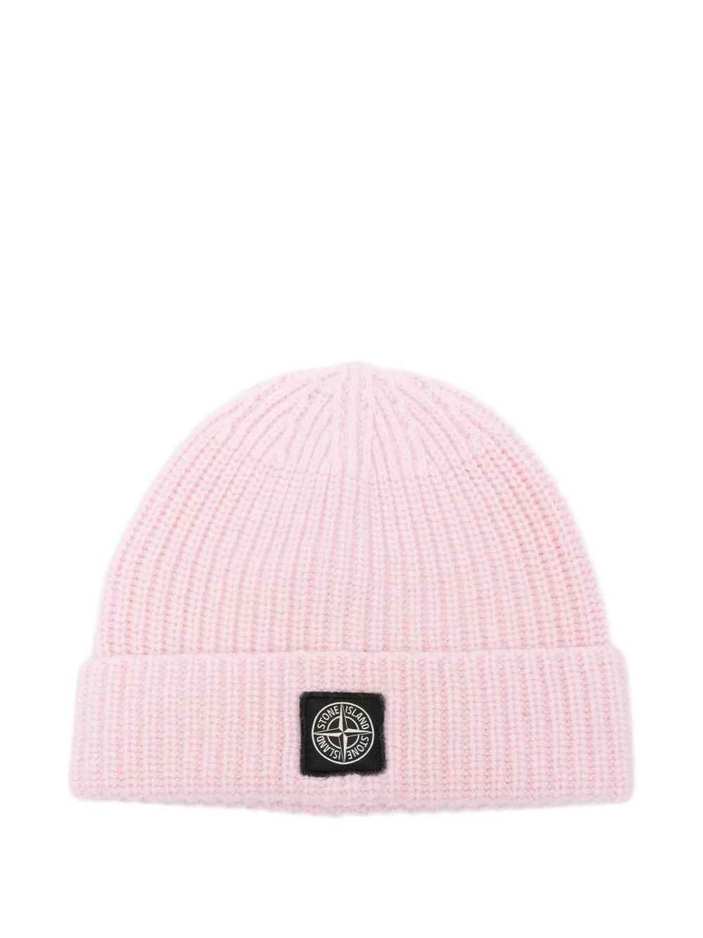 LIGHT WOOL KNITTED BEANIE WITH COMPASS PATCH