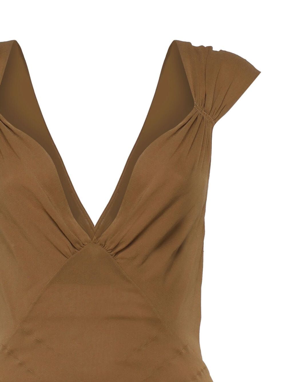 SEMI-SHEER CROSS-BACK BODYSUIT IN SILK MUSLIN