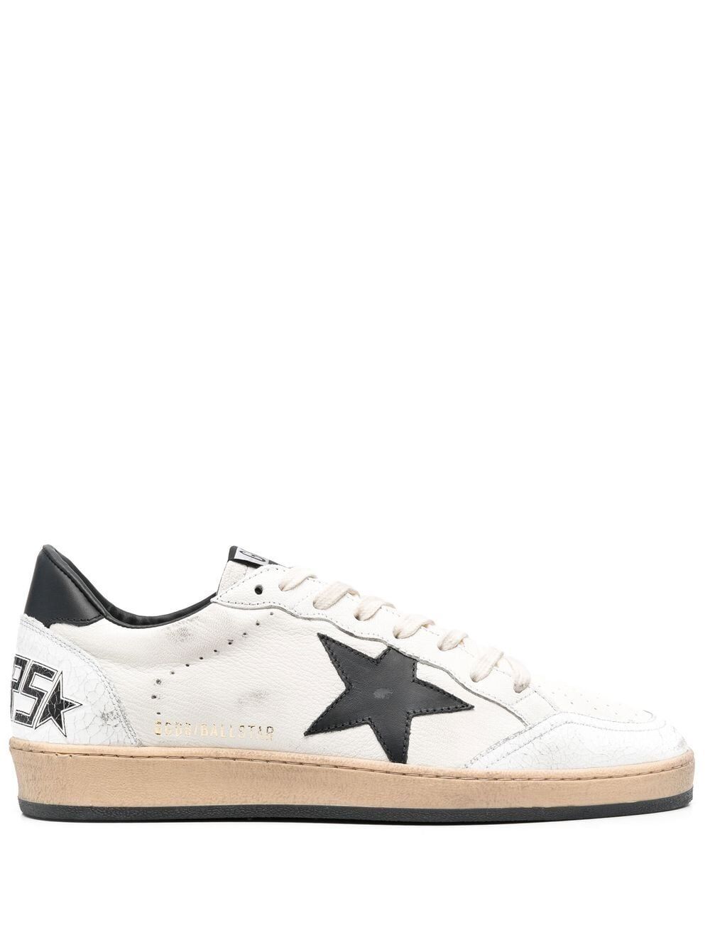 BALL STAR SNEAKERS IN WHITE NAPPA LEATHER WITH BLACK STAR