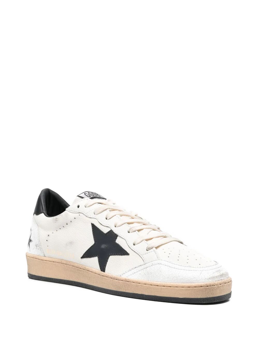 BALL STAR SNEAKERS IN WHITE NAPPA LEATHER WITH BLACK STAR