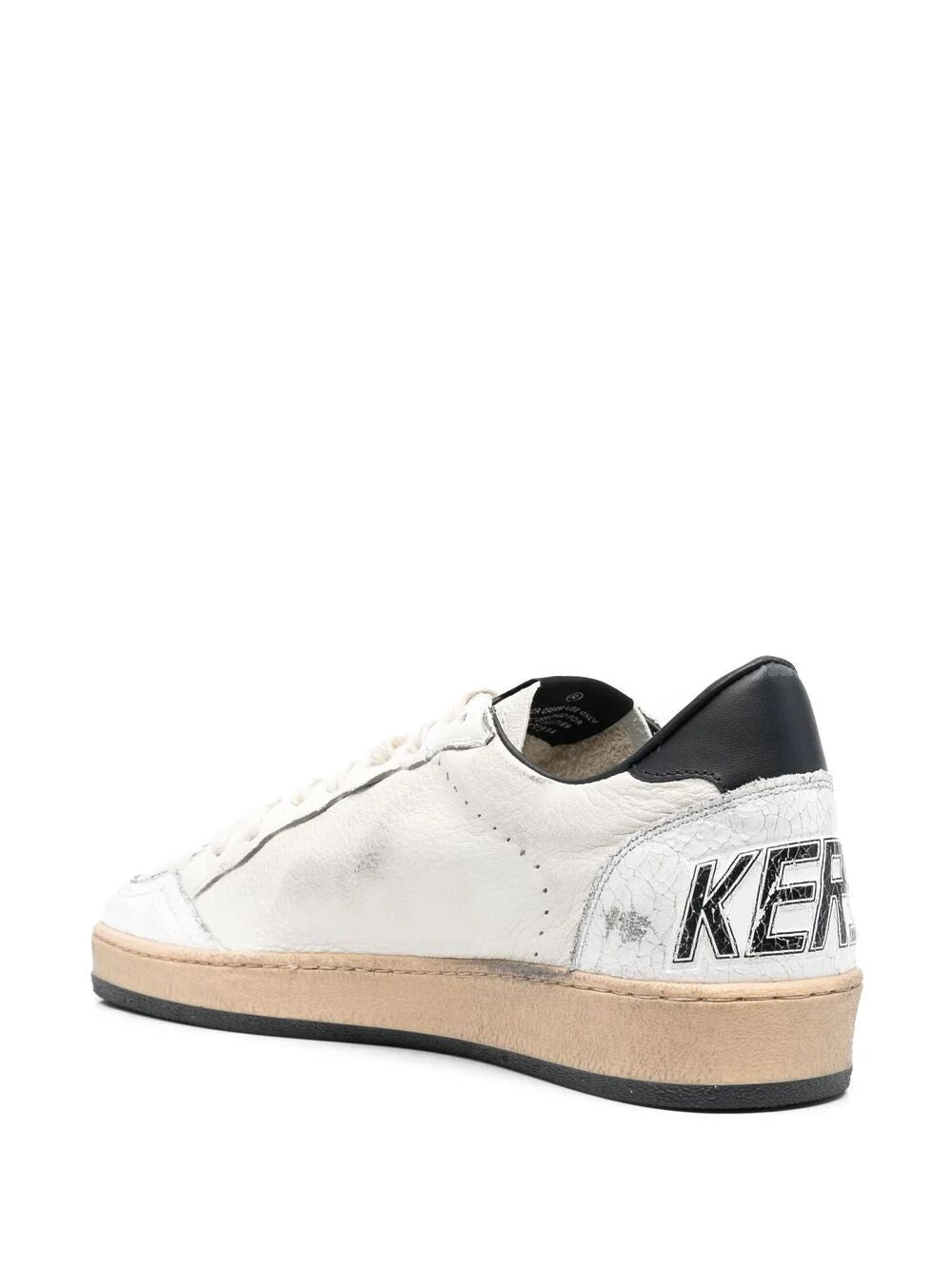 BALL STAR SNEAKERS IN WHITE NAPPA LEATHER WITH BLACK STAR