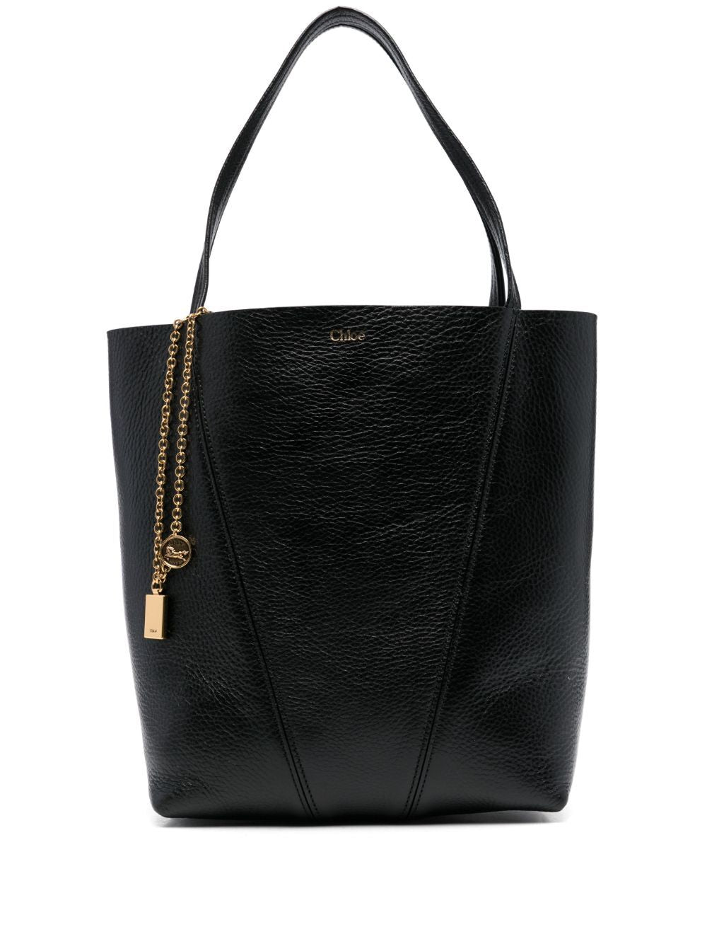 SPIN TOTE BAG IN GRAINED LEATHER