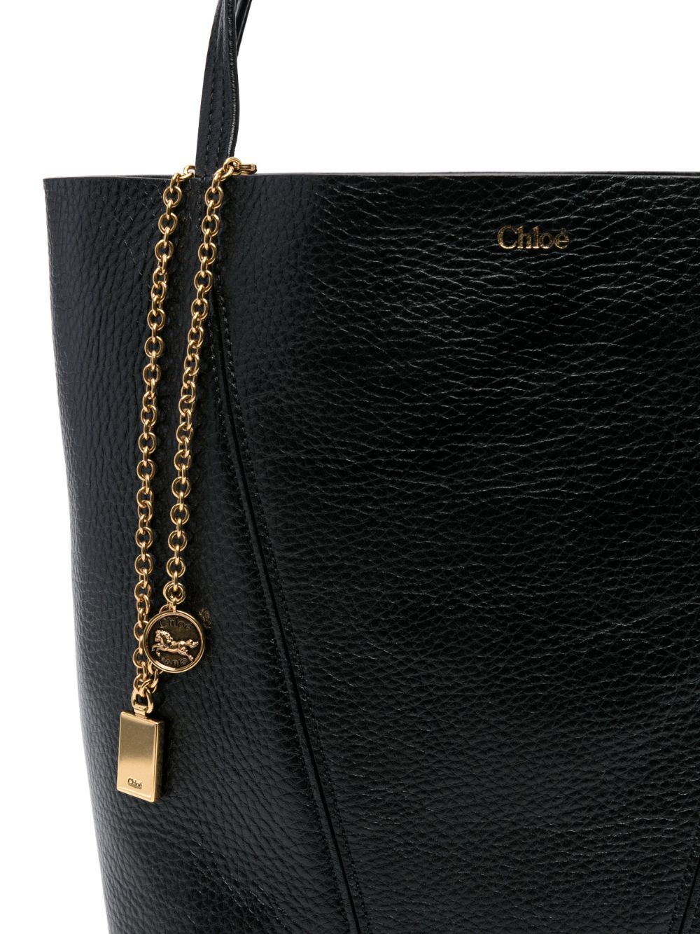 SPIN TOTE BAG IN GRAINED LEATHER