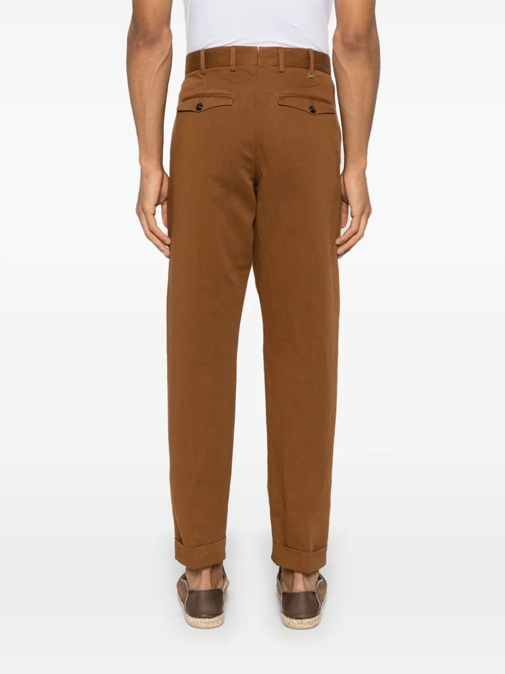 REBEL TAPERED LEG COTTON AND LINEN TROUSERS
