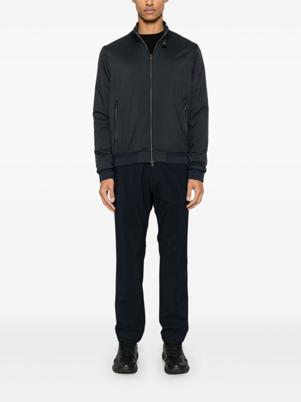 ECOAGE BAND-COLLAR BOMBER JACKET