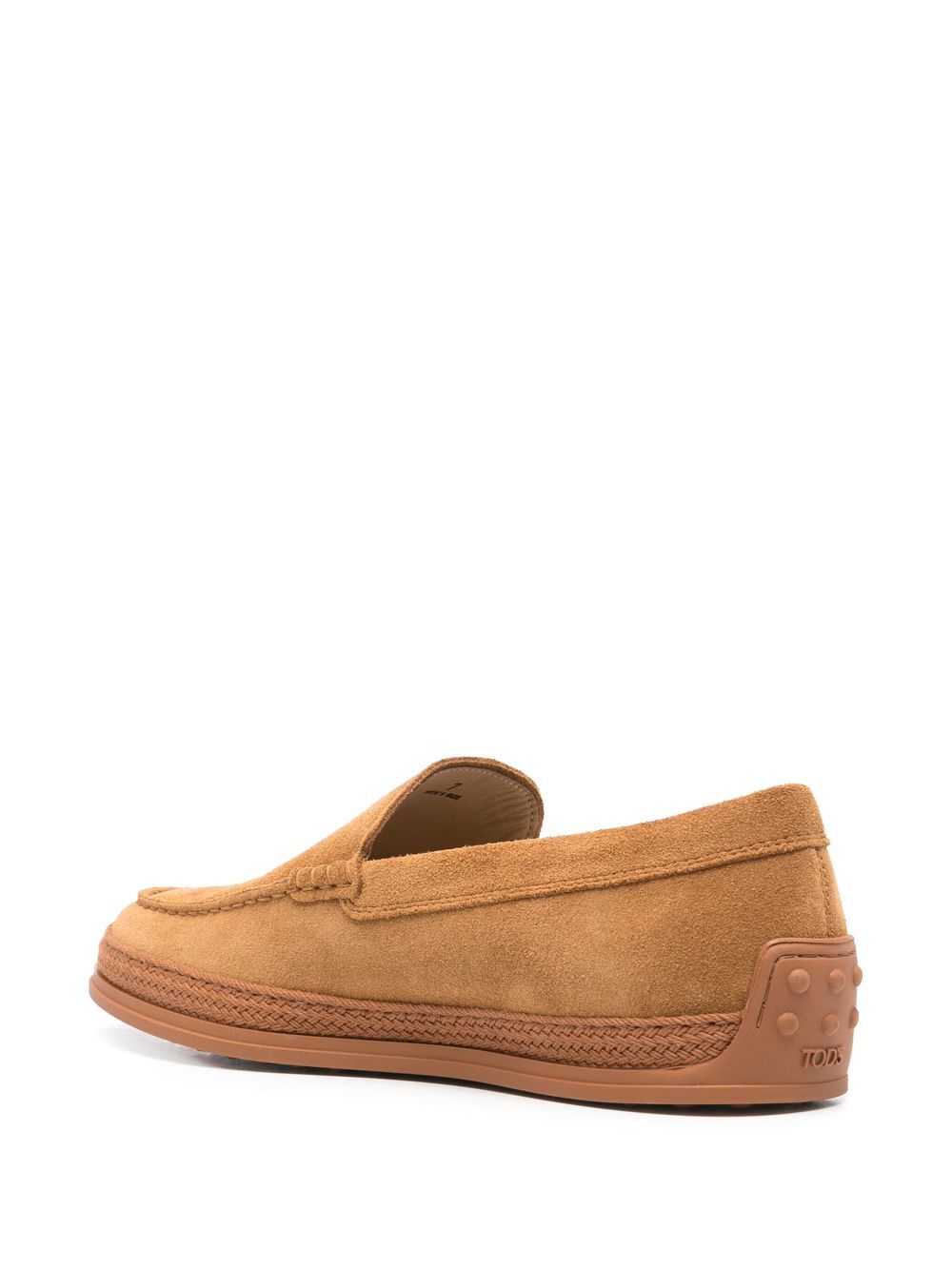 CORD WEAVING SLIP-ON SUEDE LOAFERS
