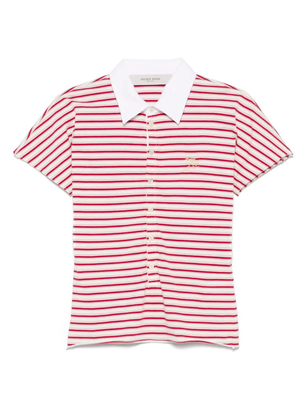 NATALIA SLIM FIT STRIPED COTTON POLO SHIRT