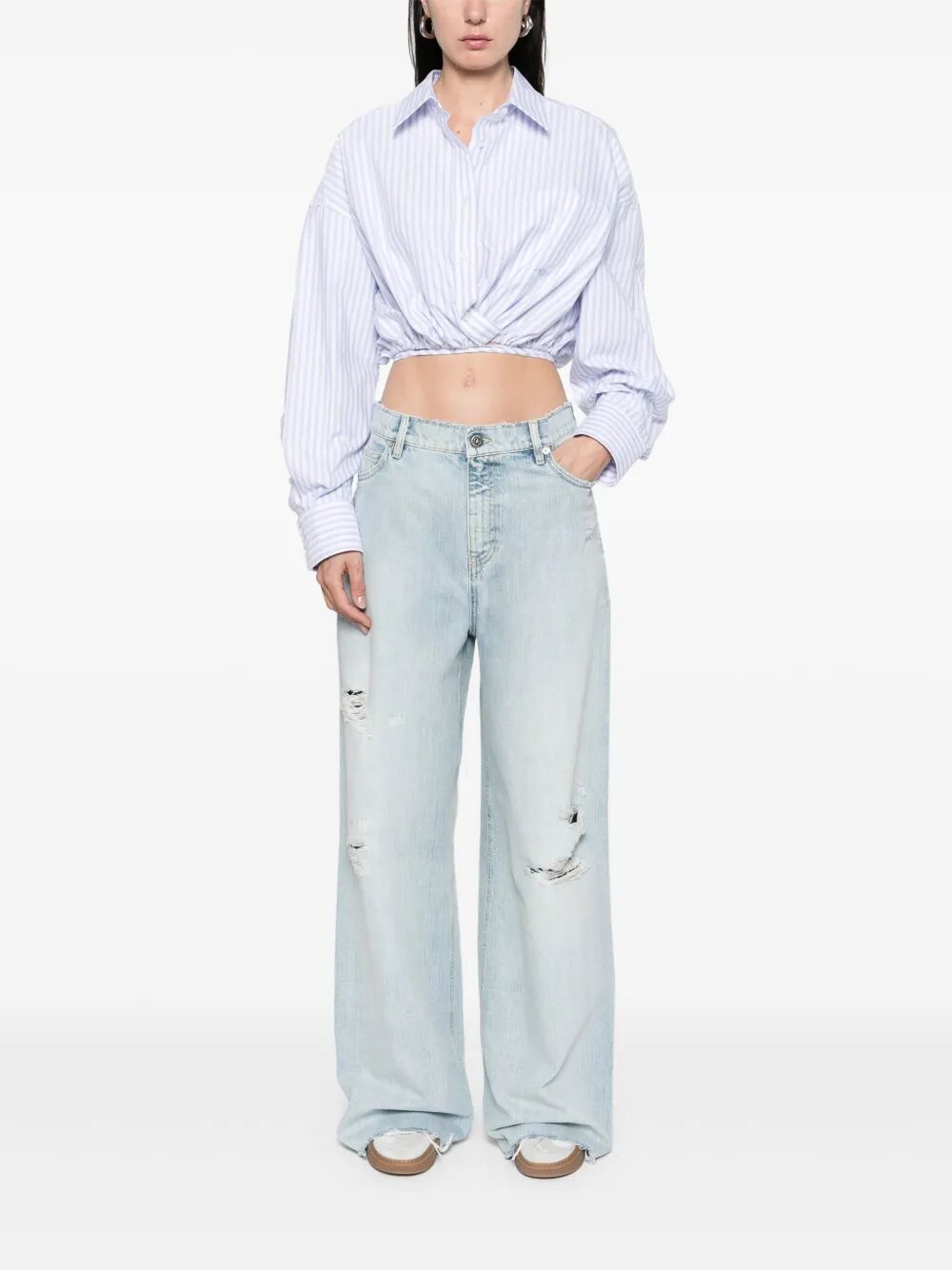 LIVED-IN DENIM EFFECT BOYFRIEND JEANS