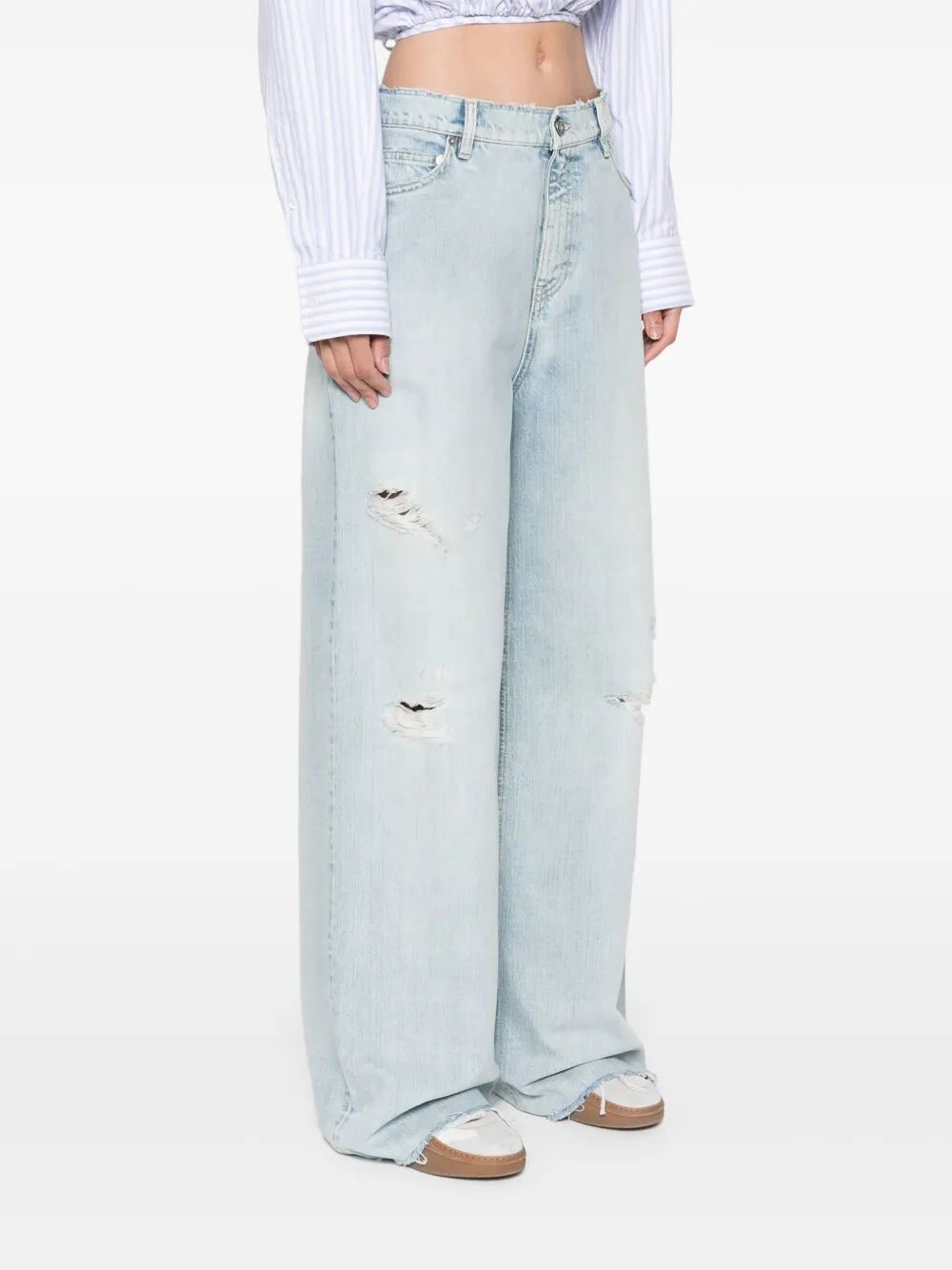 LIVED-IN DENIM EFFECT BOYFRIEND JEANS