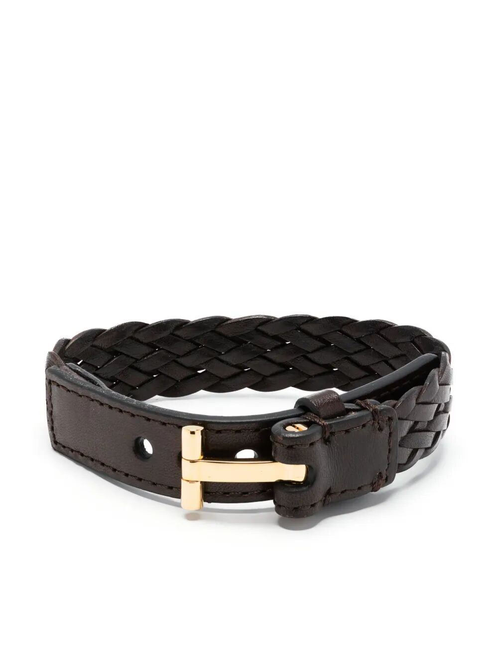 BRAIDED LEATHER T BRACELET