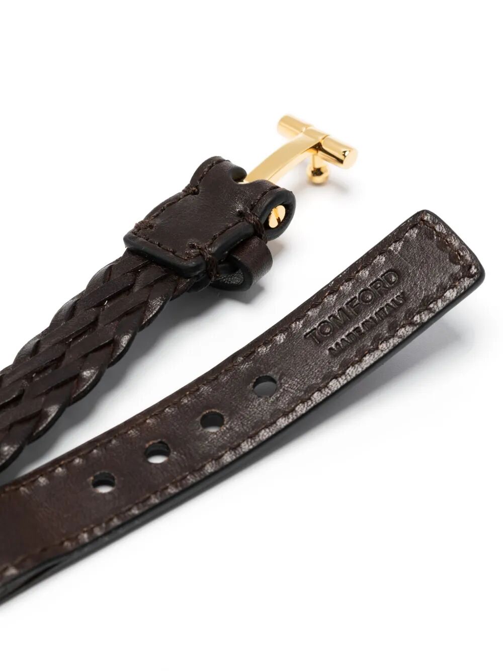 BRAIDED LEATHER T BRACELET