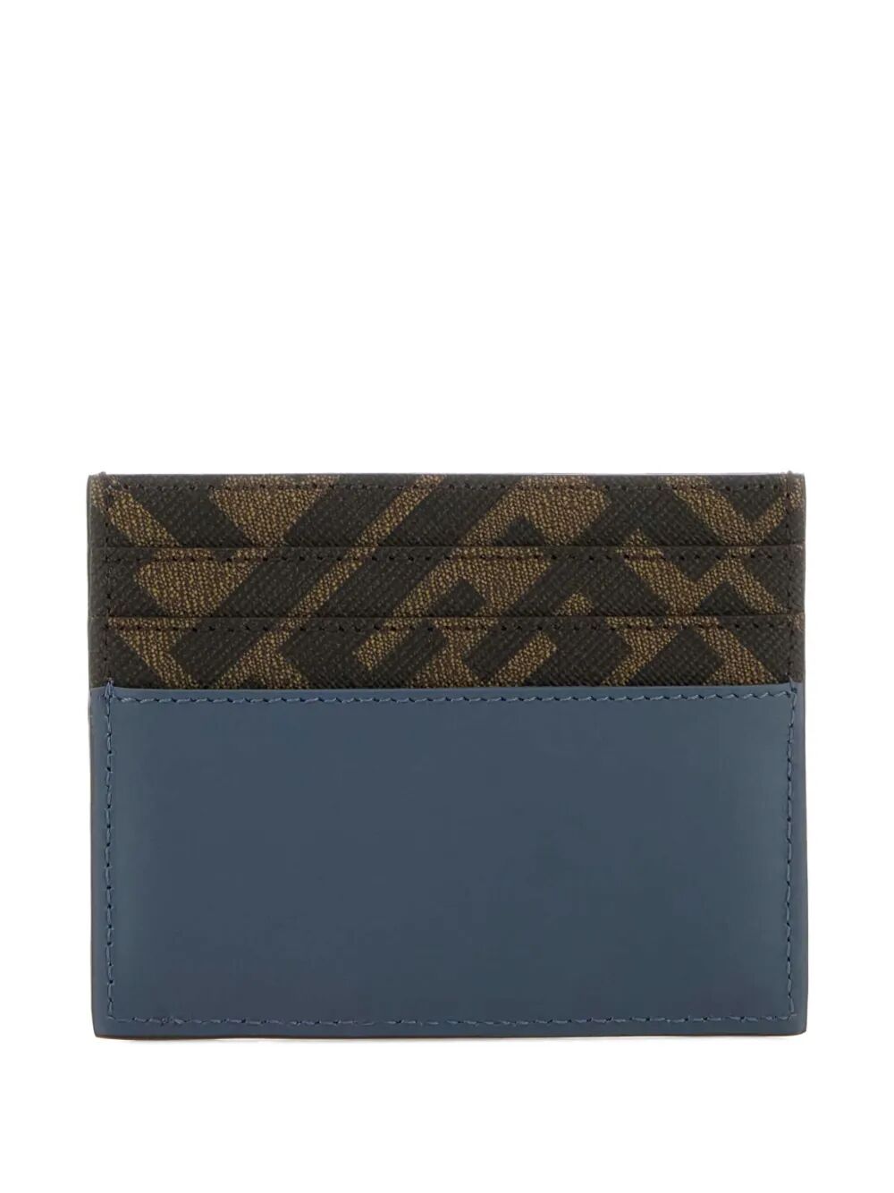 LEATHER AND FF CANVAS SQUARED CARD HOLDER
