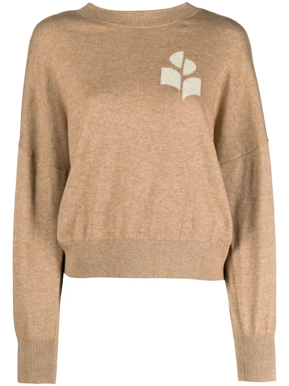 MARISANS MIXED COTTON LOGO SWEATER