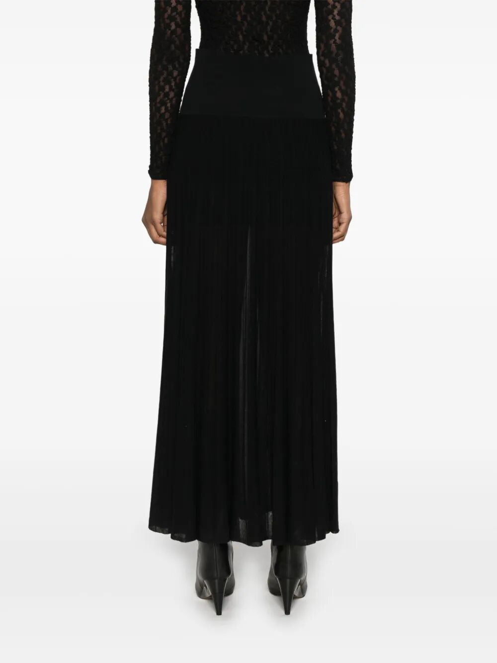 EZRA LONG PLEATED KNIT SKIRT