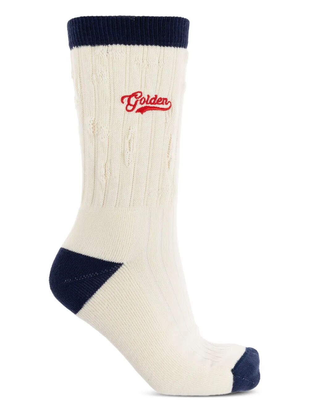TWO-TONE RIBBED KNIT SOCKS