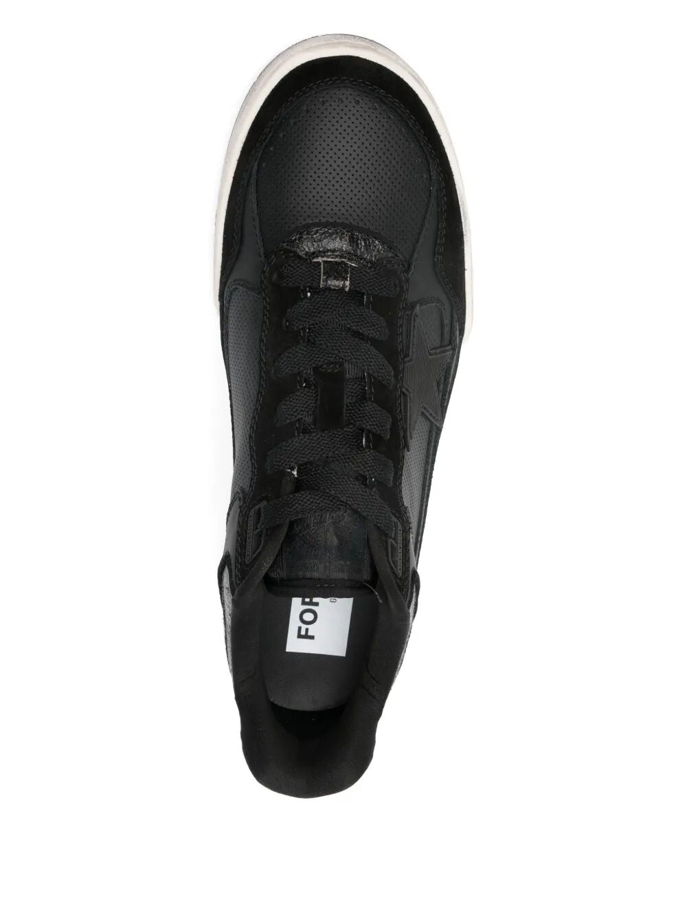 FORTY2 LEATHER SNEAKERS WITH SUEDE INSERTS