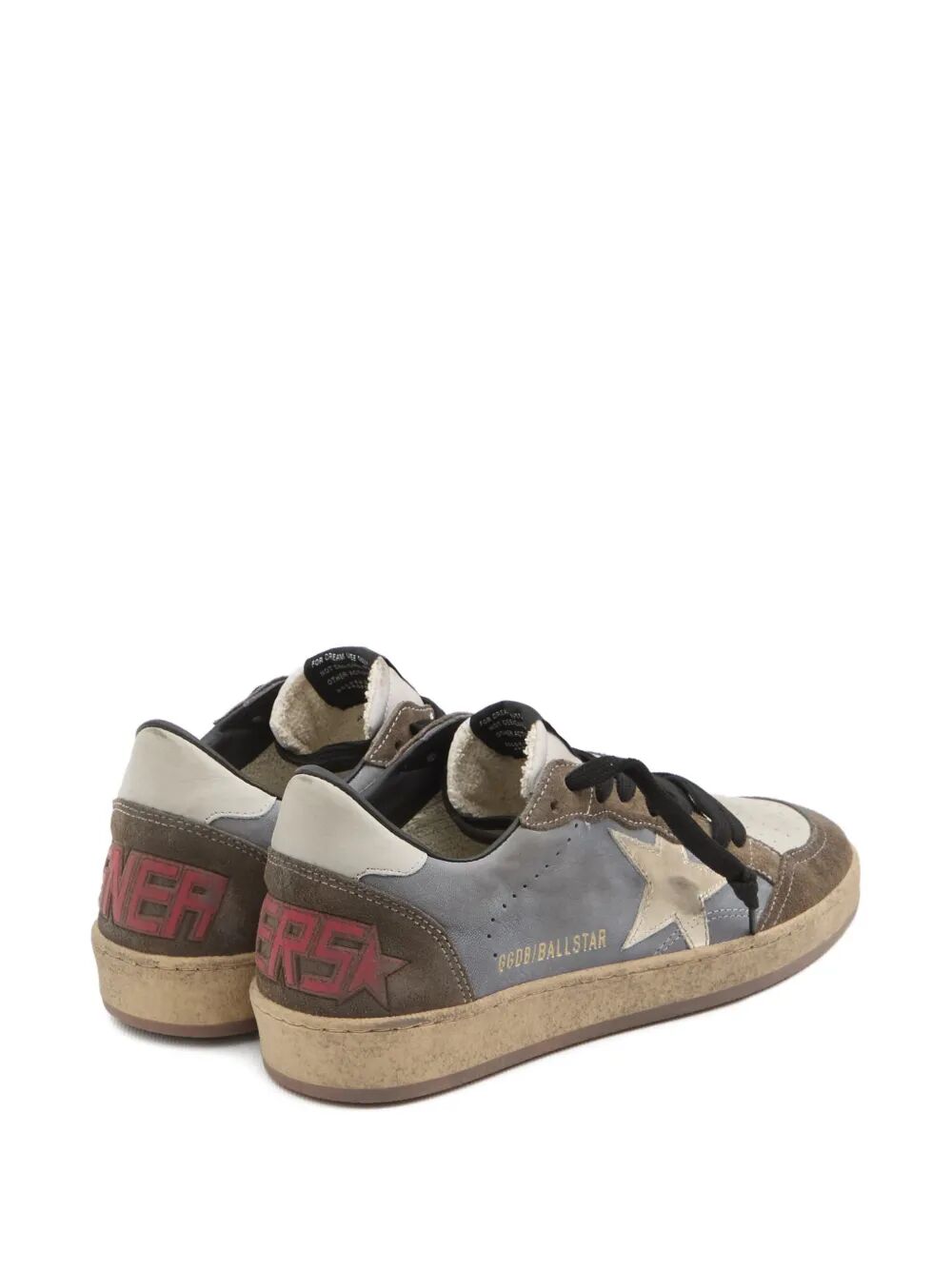 BALL STAR NUBUCK SNEAKERS WITH GREEN SUEDE INSERTS AND LAMINATED LEATHER STAR