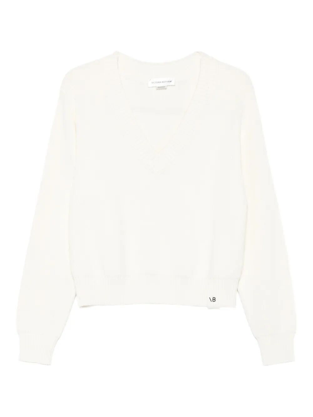 RELAXED FIT V-NECK COTTON BLEND SWEATER