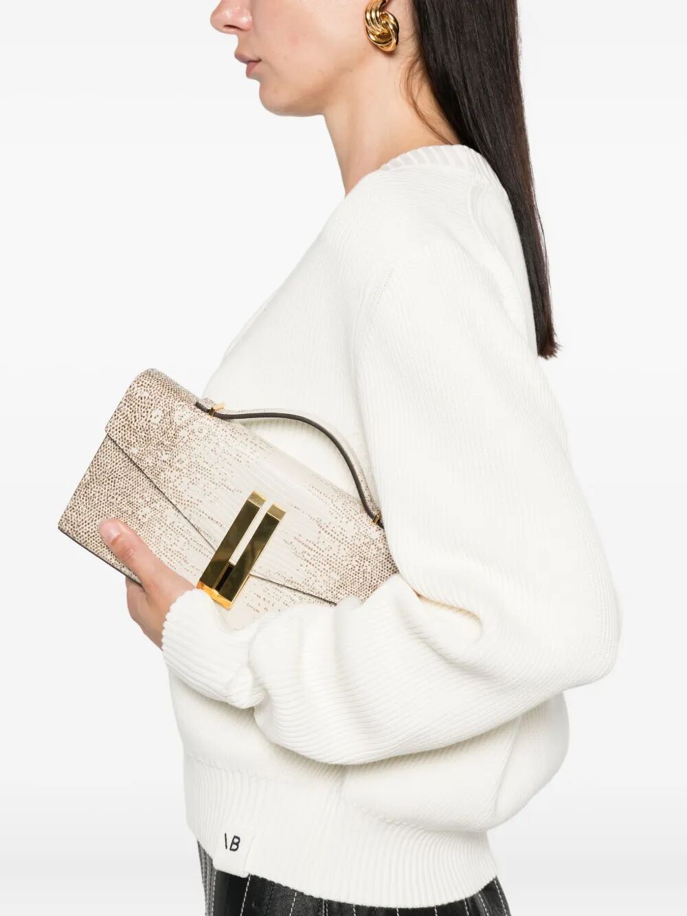 RELAXED FIT V-NECK COTTON BLEND SWEATER
