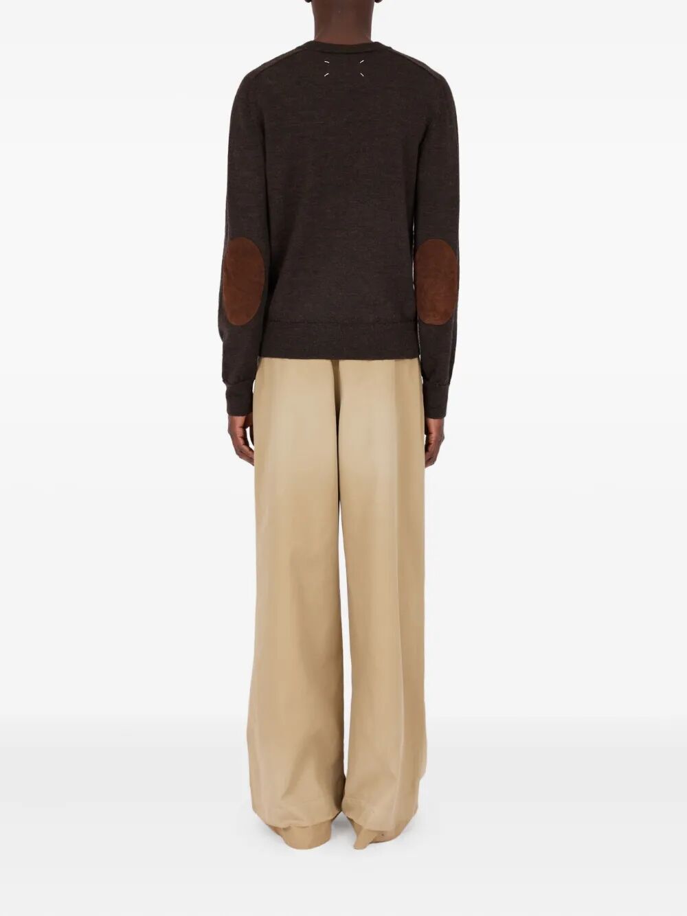 WOOL SWEATER WITH ELBOW PATCHES