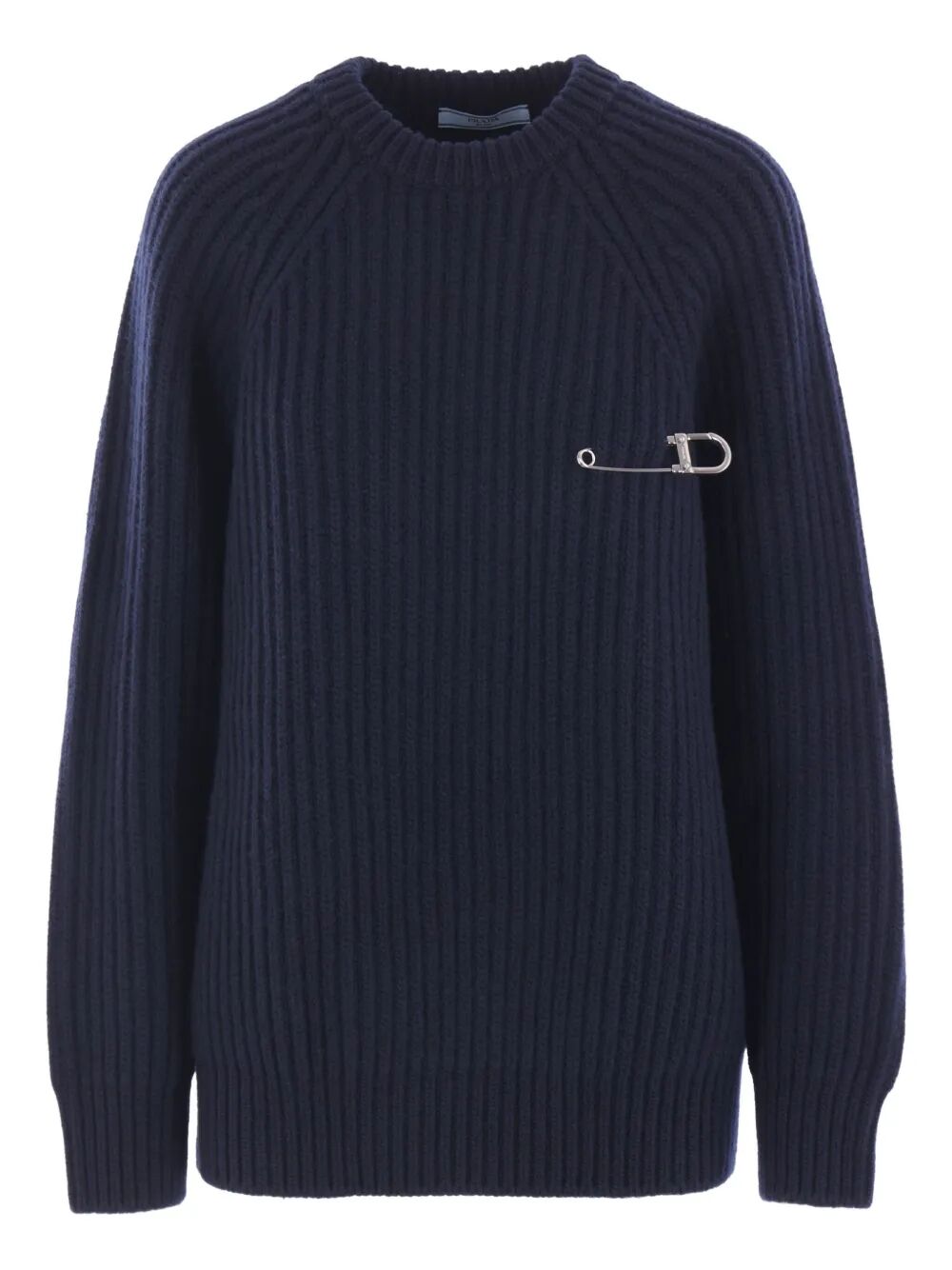 RIBBED-KNIT SAFETY-PIN SWEATER