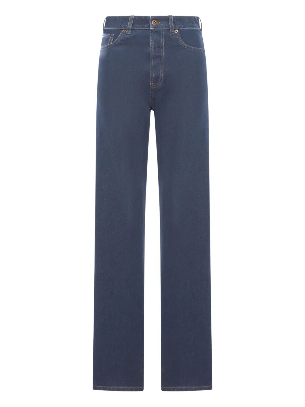 EMBROIDERED-LOGO FLOCK JEANS