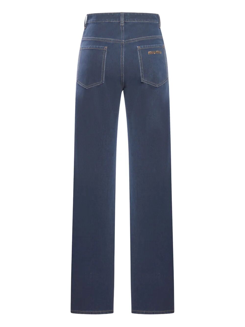 EMBROIDERED-LOGO FLOCK JEANS