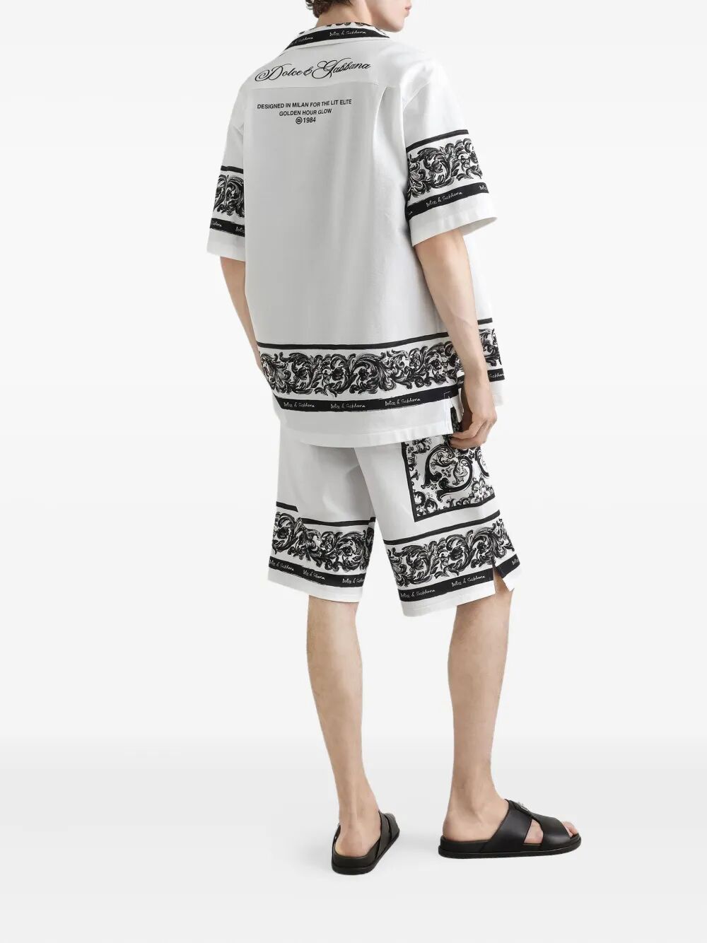 MAJOLICA-PRINT DOUBLE PIQUÉ BERMUDA SHORTS