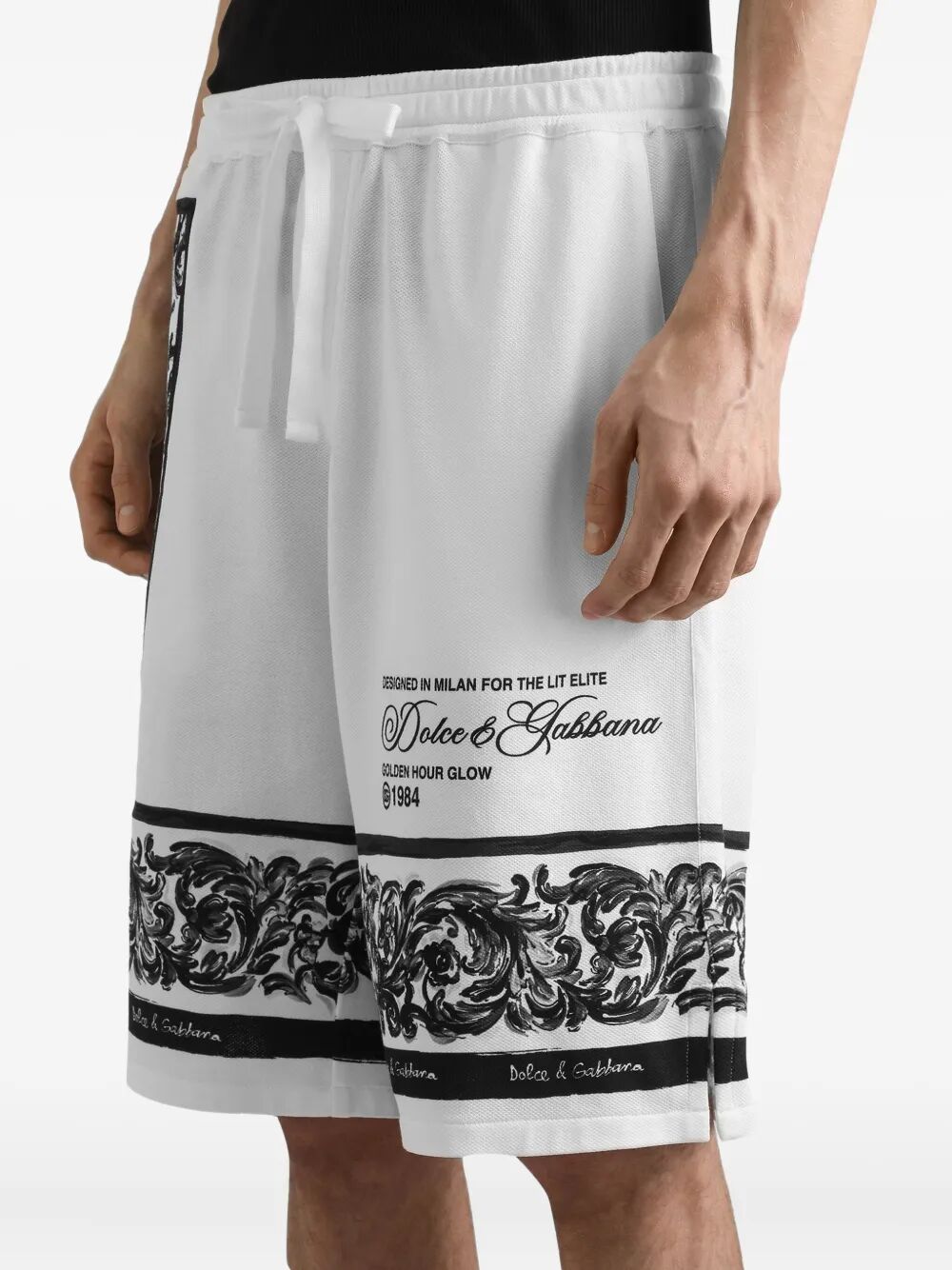 MAJOLICA-PRINT DOUBLE PIQUÉ BERMUDA SHORTS