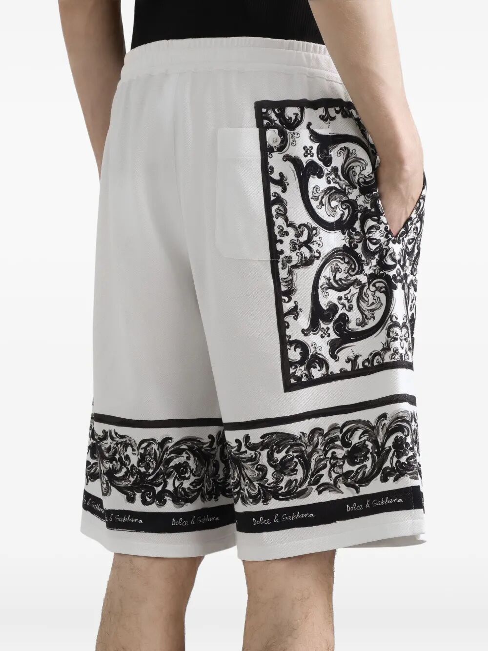MAJOLICA-PRINT DOUBLE PIQUÉ BERMUDA SHORTS