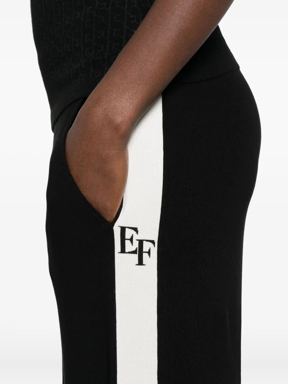 PALAZZO TROUSERS WITH SHINY SIDE BANDS
