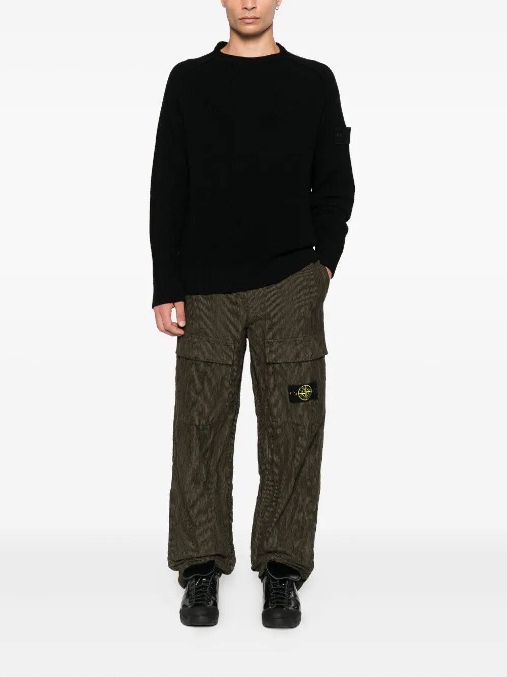 RIBBED CREW-NECK WOOL SWEATER