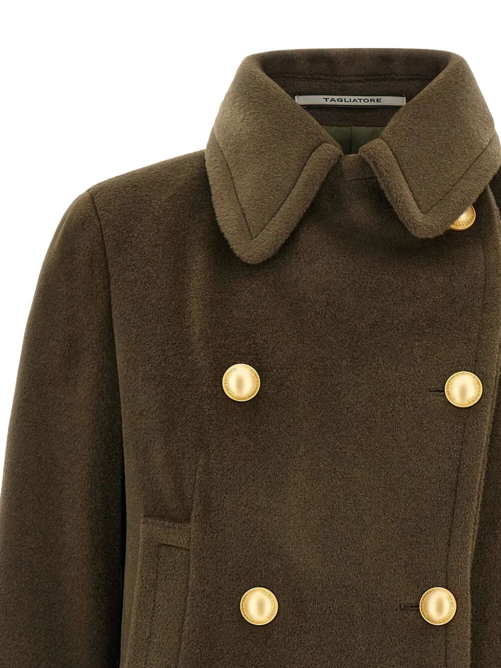 DOUBLE-BREASTED WOOL SHORT COAT