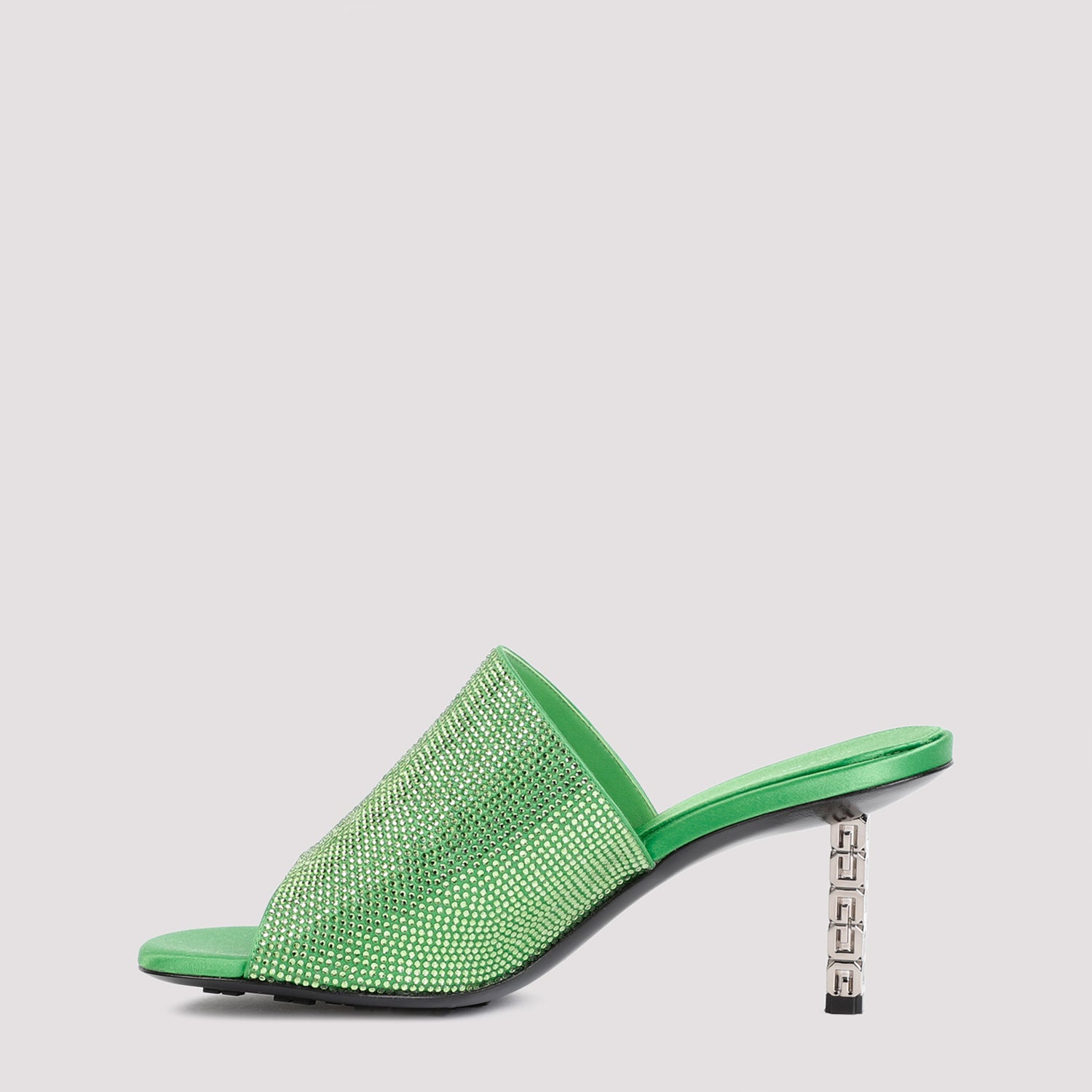 G Cube mules in satin with strass