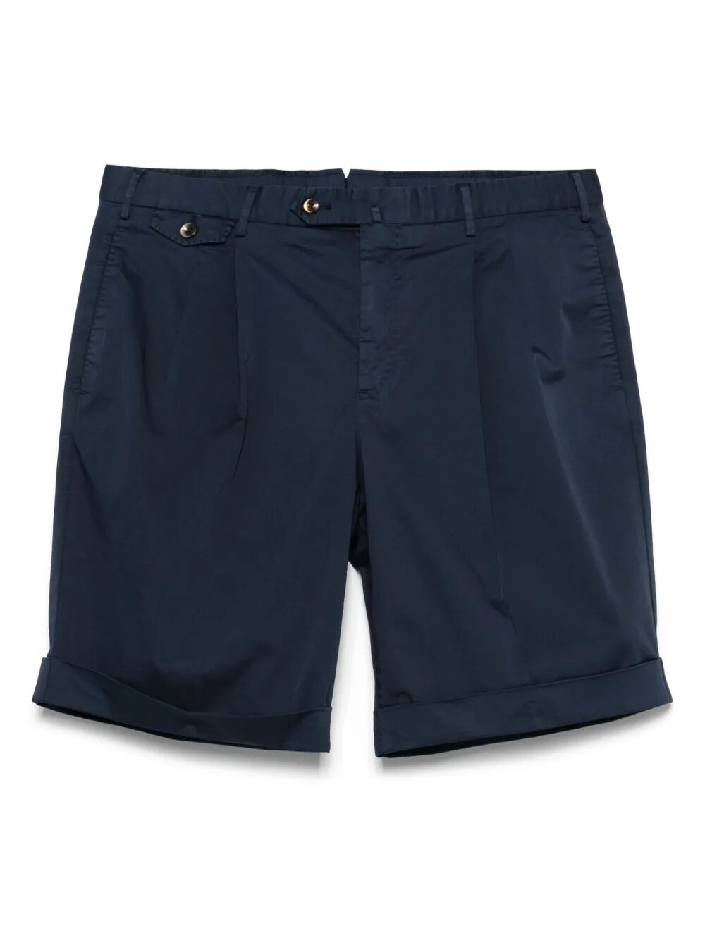 PLEAT-DETAIL COTTON SHORTS