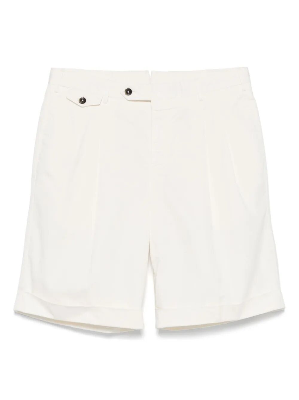 PLEAT-DETAIL COTTON SHORTS