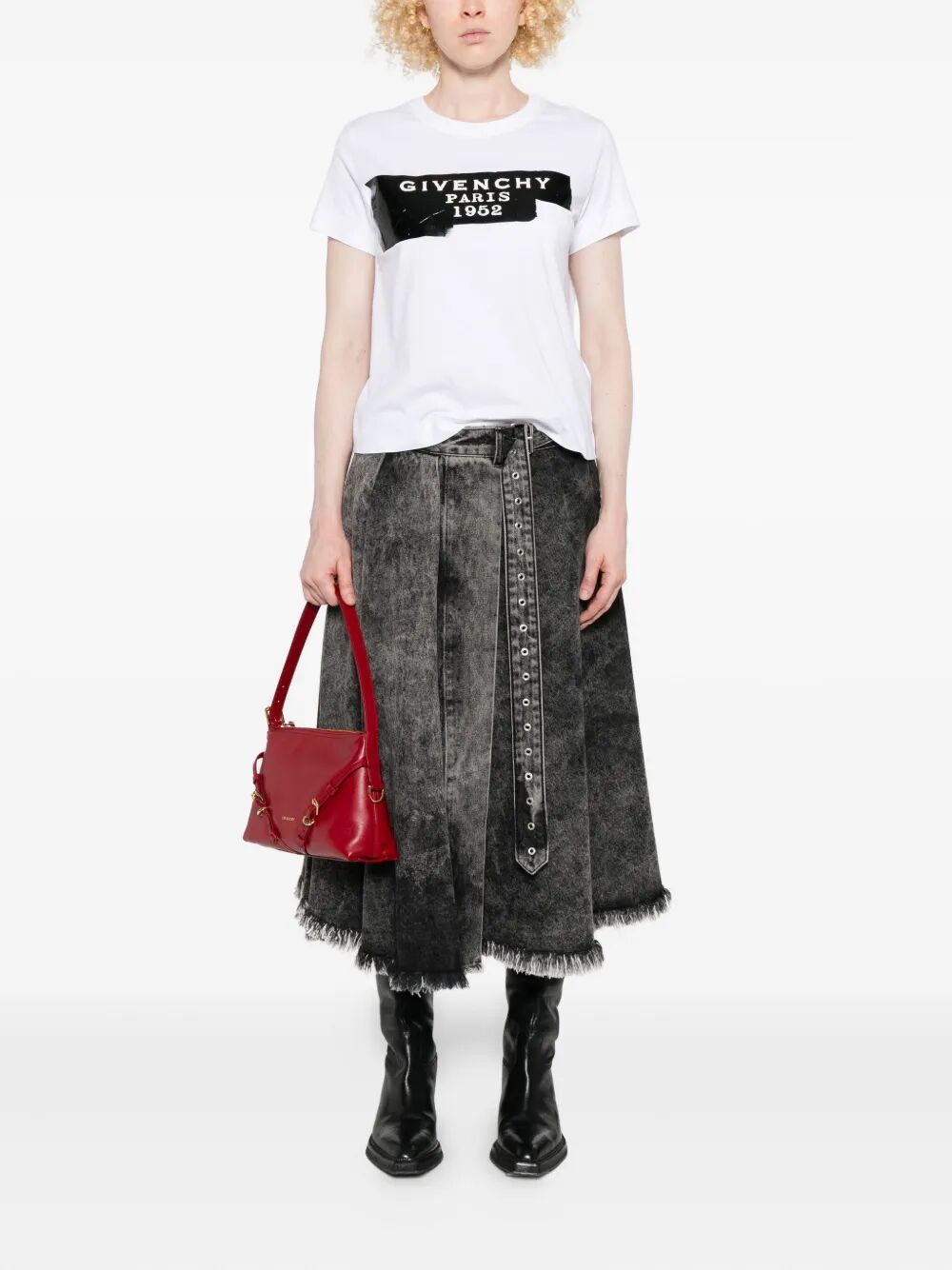 COTTON T-SHIRT WITH GIVENCHY TAPE PRINT