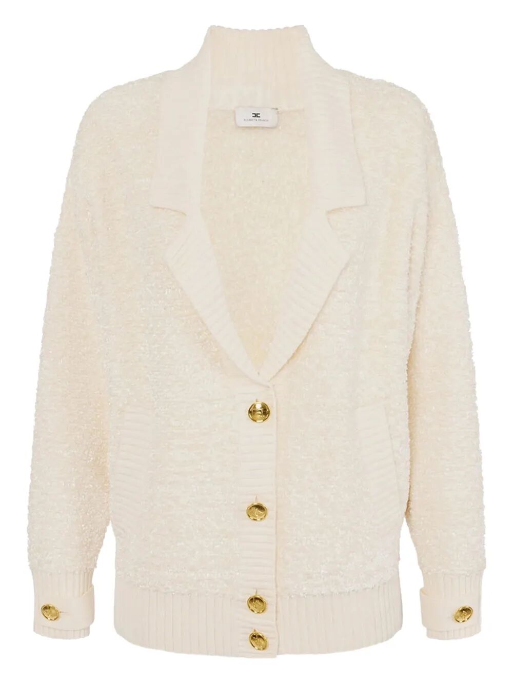 BOUCLÉ CHENILLE CARDIGAN WITH JEWEL BUTTONS