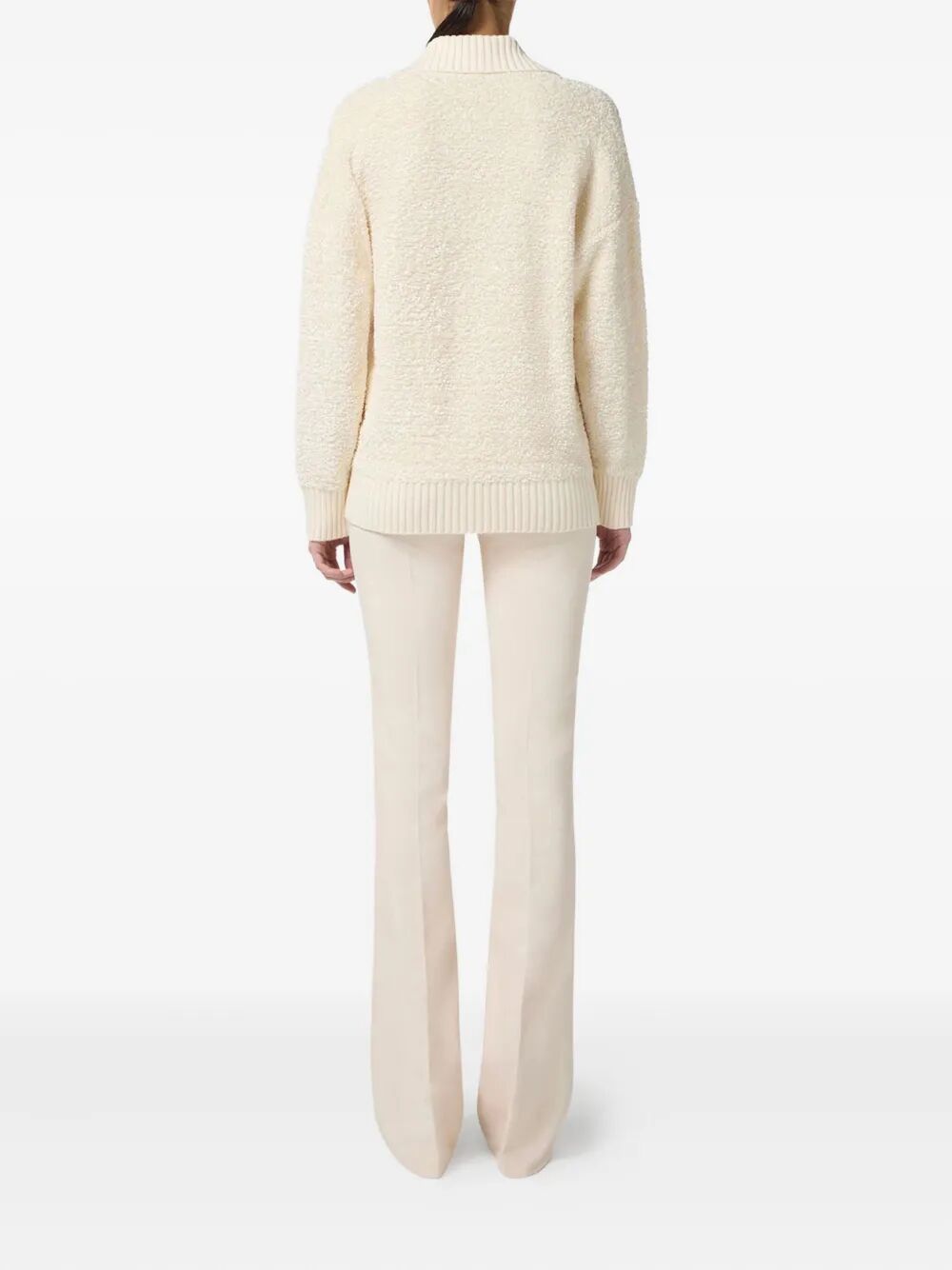 BOUCLÉ CHENILLE CARDIGAN WITH JEWEL BUTTONS