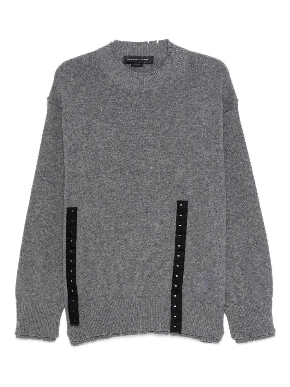 CORSET DISTRESSED WOOL SWEATER