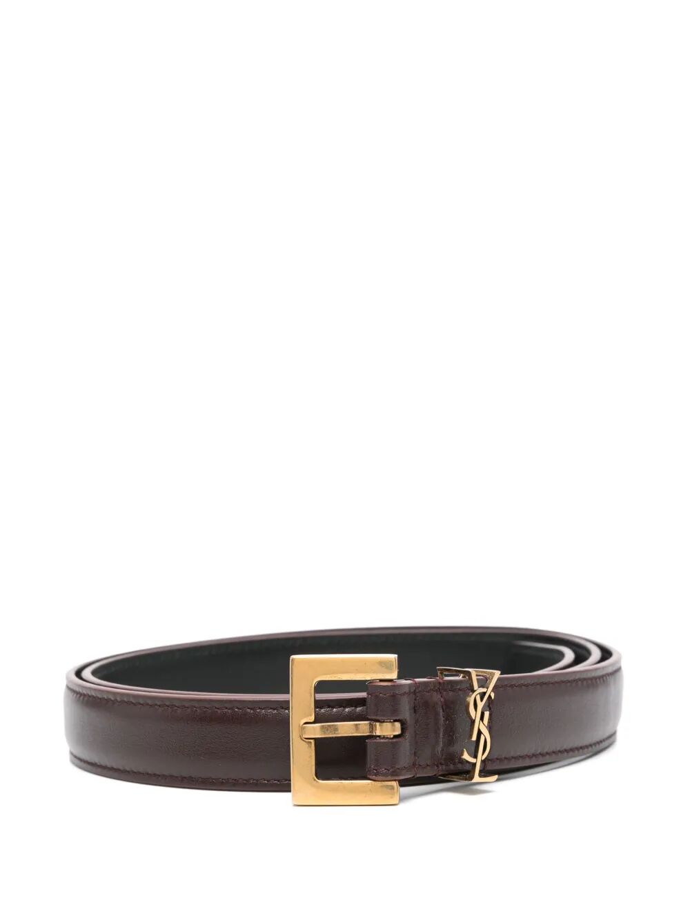 CASSANDRE THIN BELT WITH SQUARE BUCKLE IN BOX LEATHER
