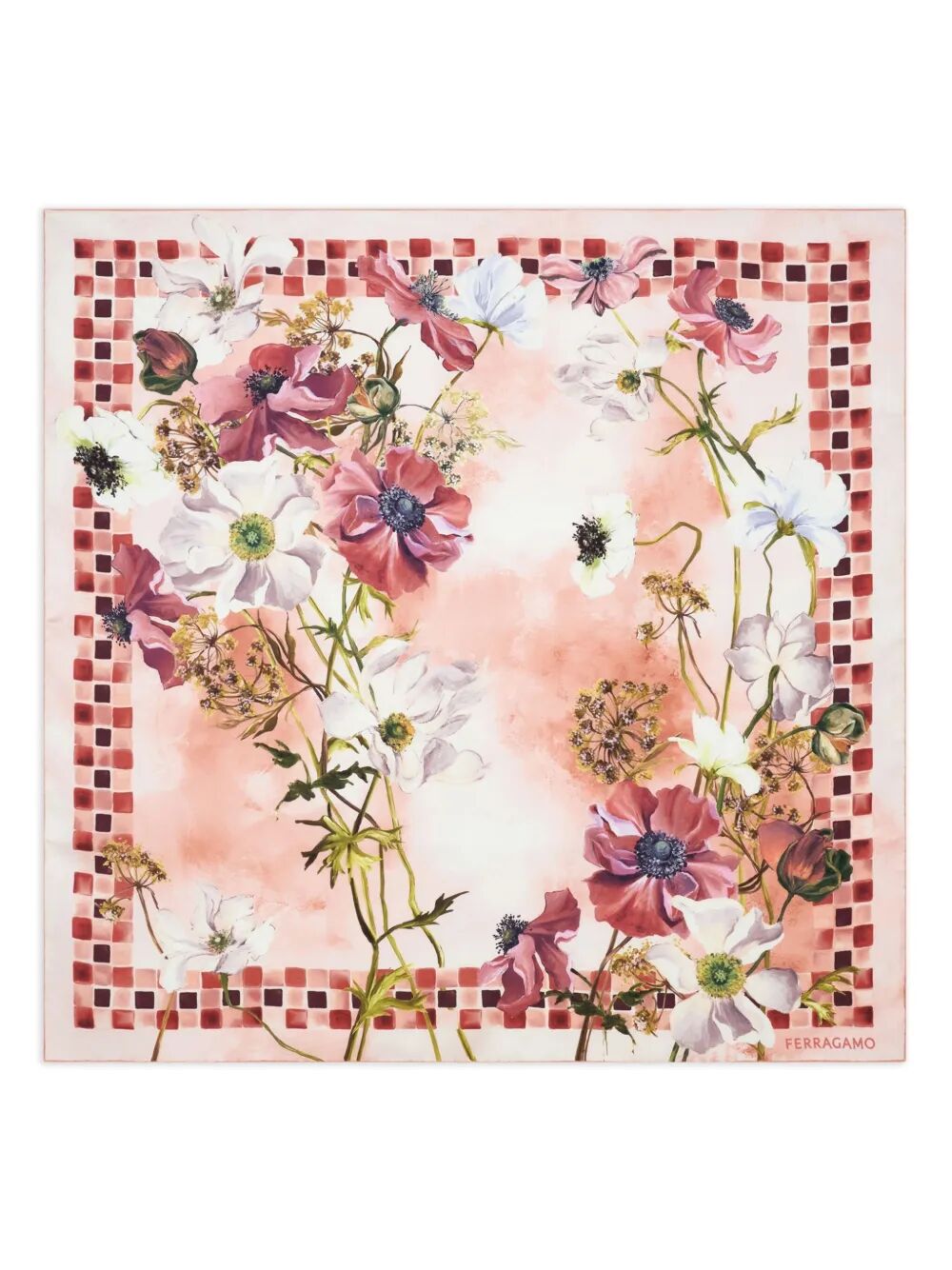 FLOWERSA-PRINT SILK SCARF