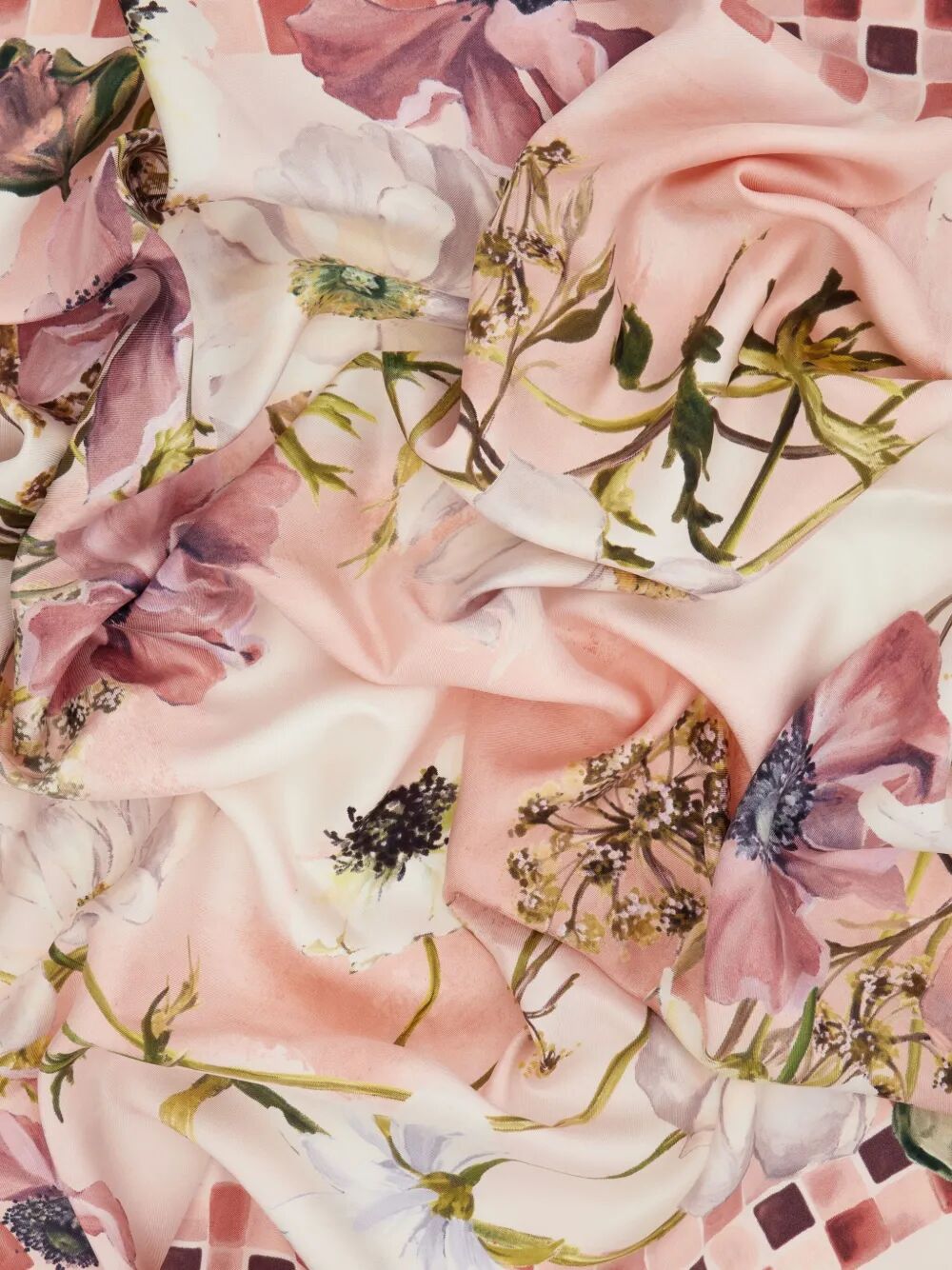 FLOWERSA-PRINT SILK SCARF