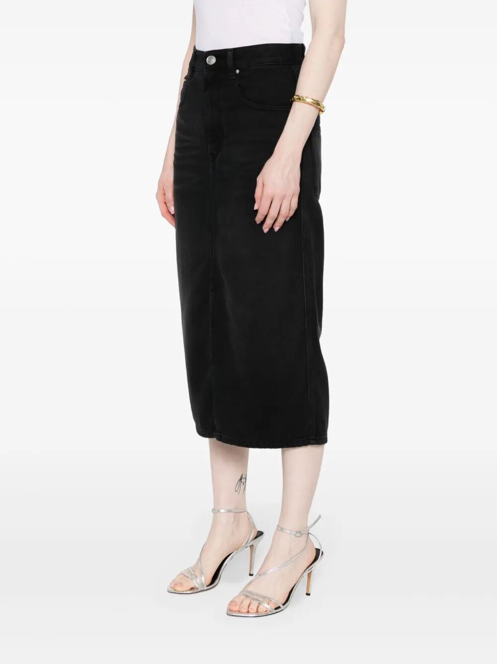 TILAURIA FINE DENIM MIDI SKIRT