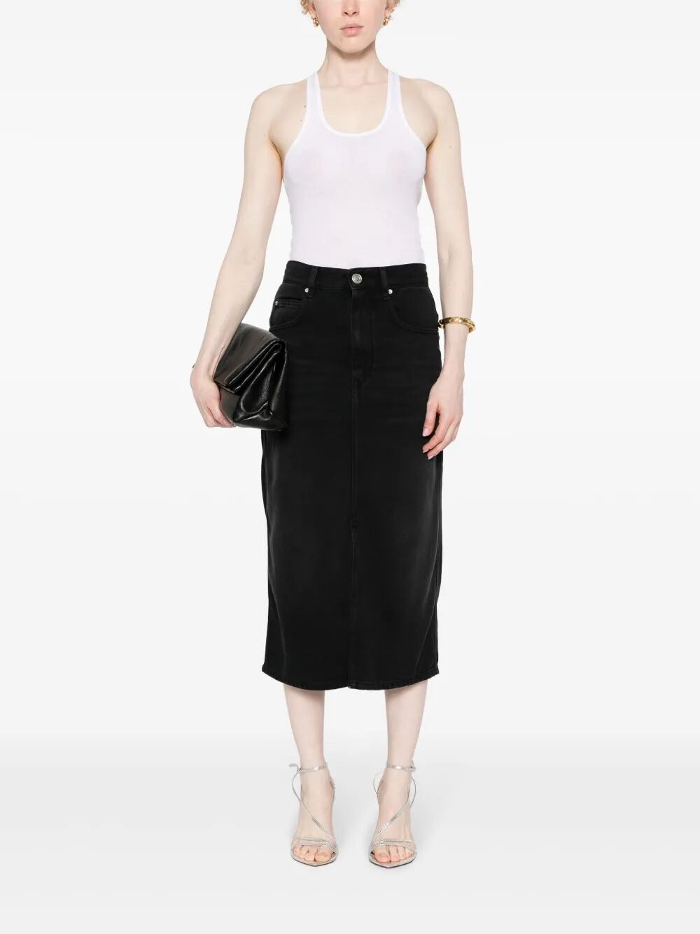 TILAURIA FINE DENIM MIDI SKIRT
