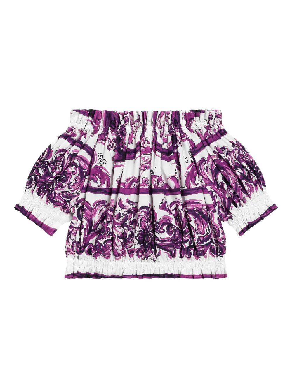 MAJOLICA-PRINT POPLIN TOP